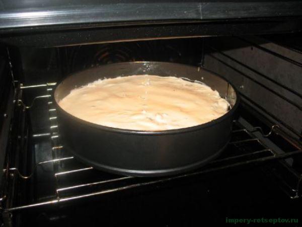 Чем можно смазать духовку. Пирог в духовке. Форма с тестом в духовке. Пироги пекутся в духовке. Процесс приготовления пирога.